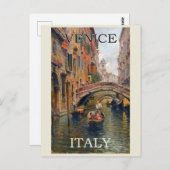 ヴィンテージヴェネツィアイタリアンゴンドラトラベル ポストカード (正面/裏面)