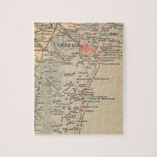 ヴィンテージヴェネツィアイタリア地図パズル ジグソーパズル (縦)