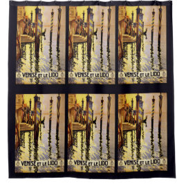 ヴィンテージヴェネツィアイタリア旅行ポスターシャワーカーテン シャワーカーテン