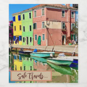 ヴィンテージヴェネツィアイタリアBurano Canals旅行 ワインラベル (シングルラベル)