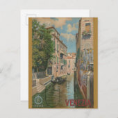 ヴィンテージヴェネツィアカナルゴンドラ ポストカード (正面/裏面)