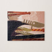 ヴィンテージヴェネツィアゴンドラ旅行イラストレーションアート ジグソーパズル (横)