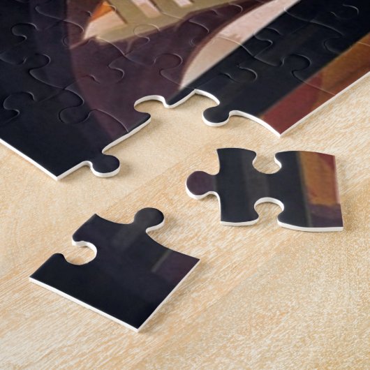 ヴィンテージヴェネツィアゴンドラ旅行イラストレーションアート ジグソーパズル (側面)