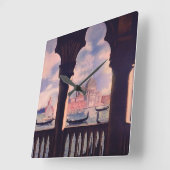 ヴィンテージヴェネツィアトラベルスクエアウォールクロック スクエア壁時計 (傾斜)