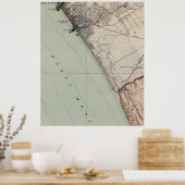 ヴィンテージヴェネツィアビーチカリフォルニアの地図（1923年） ポスター (キッチン)