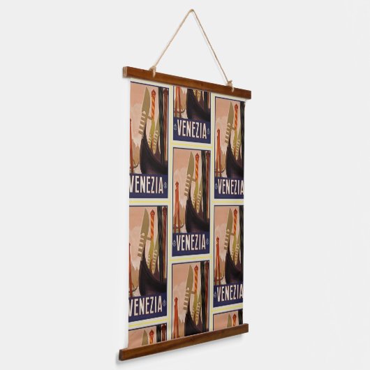 ヴィンテージヴェネツィアヴェネツィアボーツパターン 吊り下げ型タペストリー (傾斜あり)