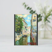 ヴィンテージヴェネツィア旅行ポスター ポストカード (スタンド正面)