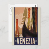 ヴィンテージヴェネツィア旅行広告ヨーロッパ観光 ポストカード (正面/裏面)