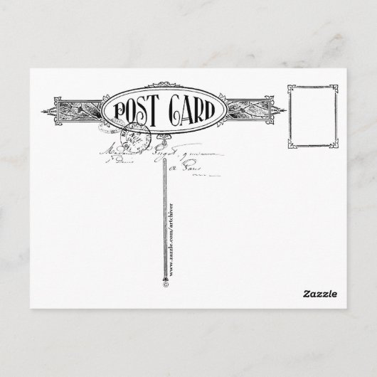 ヴィンテージヴェルテアールデコ真夏の夜の夢 ポストカード (裏面)