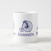 ヴィンテージヴェロピードペニーファーティンバイクブルー ジャンボコーヒーマグカップ (正面)