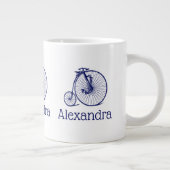 ヴィンテージヴェロピードペニーファーティンバイクブルー ジャンボコーヒーマグカップ (右)