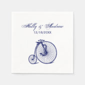 ヴィンテージヴェロピードペニーファーティンバイクブルー スタンダードカクテルナプキン (正面)