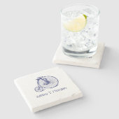 ヴィンテージヴェロピードペニーファーティンバイクブルー ストーンコースター (横)