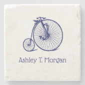 ヴィンテージヴェロピードペニーファーティンバイクブルー ストーンコースター (正面)