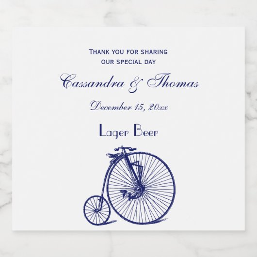 ヴィンテージヴェロピードペニーファーティンバイクブルー ビールラベル (シングルラベル)