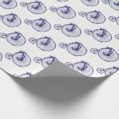 ヴィンテージヴェロピードペニーファーティンバイクブルー ラッピングペーパー (角)