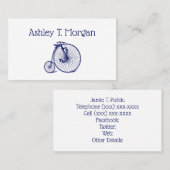 ヴィンテージヴェロピードペニーファーティンバイクブルー 名刺 (正面/裏面)