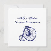 ヴィンテージヴェロピードペニーファーティンバイクブルー 招待状 (正面)