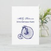 ヴィンテージヴェロピードペニーファーティンバイクブルー 招待状 (スタンド正面)