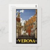ヴィンテージヴェローナイタリアレトロトラベイタリアンル ポストカード (正面/裏面)