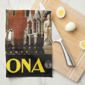 ヴィンテージヴェローナイタリア建築旅行 キッチンタオル (四つ折り)