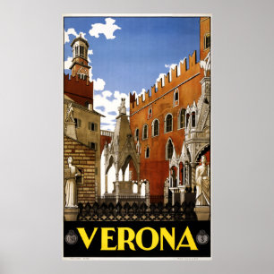 ヴィンテージヴェローナイタリア建築旅行 ポスター