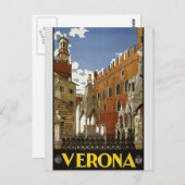 ヴィンテージヴェローナ旅行広告ヨーロッパ観光 ポストカード (正面/裏面)