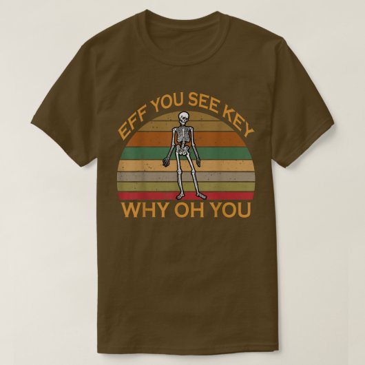 ヴィンテージーフクェースカルスケルトンWhy Oh You  Tシャツ (デザイン正面)