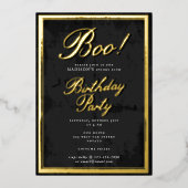 ヴィンテージー！スクリプトフレームハローウィンパーティ金ゴールド 箔シーズンカード (正面)