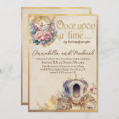 ヴィンテージ一度オンザタイムウォーターカラーフェアヤテール 招待状 (正面/裏面)