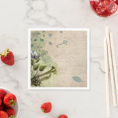 ヴィンテージ一時フローラトランペットホルンデクページ スタンダードカクテルナプキン (インサイチュ)