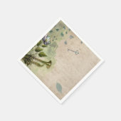 ヴィンテージ一時フローラトランペットホルンデクページ スタンダードカクテルナプキン (角)