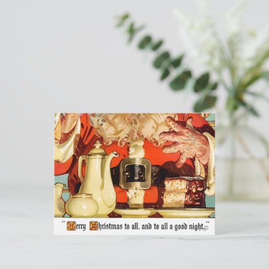 ヴィンテージ一種類コーヒーwサンタ葉書 シーズンポストカード (スタンド正面)