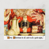 ヴィンテージ一種類コーヒーwサンタ葉書 シーズンポストカード (正面)