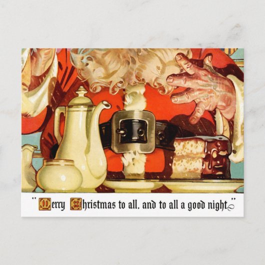 ヴィンテージ一種類コーヒーwサンタ葉書 シーズンポストカード (正面)