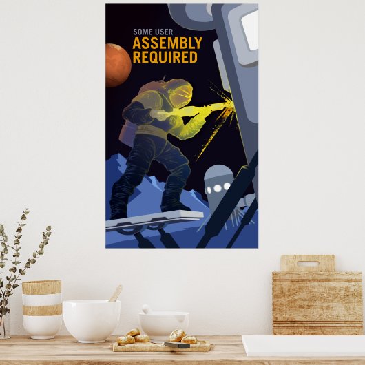 ヴィンテージ一部の組立必須火星採用 ポスター (キッチン)