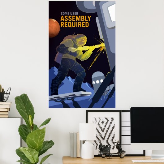 ヴィンテージ一部の組立必須火星採用 ポスター (ホームオフィス)