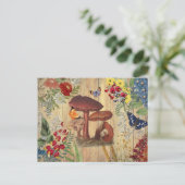 ヴィンテージ丁合いのきのこ葉書 ポストカード (スタンド正面)