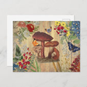 ヴィンテージ丁合いのきのこ葉書 ポストカード (正面/裏面)