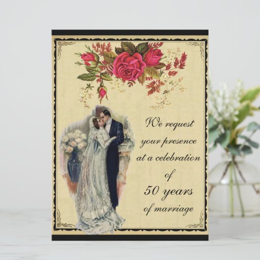 ヴィンテージ丁寧記念日 招待状 (スタンド正面)