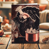 ヴィンテージ七面鳥シェフおもしろい感謝祭 シーズンカード