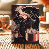 ヴィンテージ七面鳥シェフおもしろい感謝祭 シーズンカード