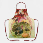 ヴィンテージ七面鳥、ウィッシュボーン、紅葉 エプロン (正面)