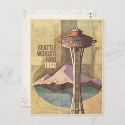 ヴィンテージ万国博覧会ポスタープリント付きポストカード ポストカード (正面/裏面)