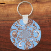 ヴィンテージ万華鏡のように千変万化するパターンアートプリント キーホルダー (正面)