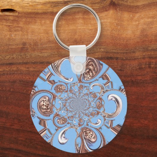 ヴィンテージ万華鏡のように千変万化するパターンアートプリント キーホルダー (正面)