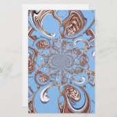 ヴィンテージ万華鏡のように千変万化するパターンアートプリント 便箋 (正面/裏面)