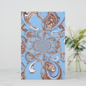 ヴィンテージ万華鏡のように千変万化するパターンアートプリント 便箋 (スタンド正面)