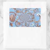 ヴィンテージ万華鏡のように千変万化するパターンアートプリント 長方形シール (バッグ)