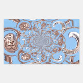 ヴィンテージ万華鏡のように千変万化するパターンアートプリント 長方形シール (正面)